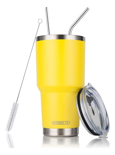 Vaso Termico De Acero Inoxidable De 30 Oz Con Tapa-amarillo