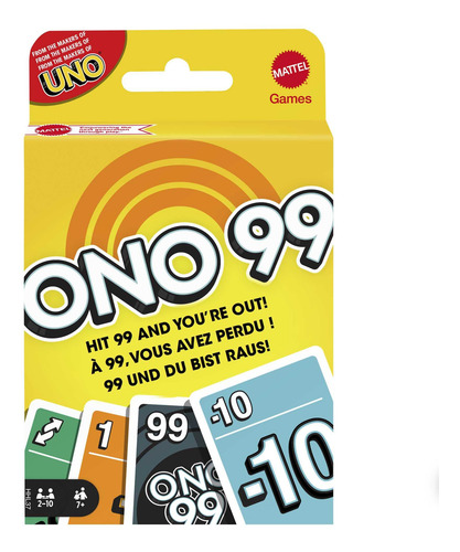 Card Game Mattel Games Ono 99 For Kids & Families 7+ Years
