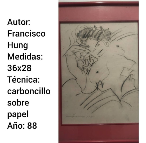 Pintura Pintor Venezolano Francisco Hung En Carboncillo 