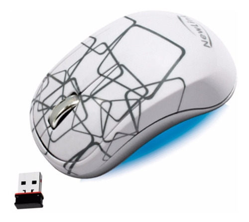 Mouse Sem Fio Óptico Wireless Usb Nano Para Notebook E Pc Cor Branco