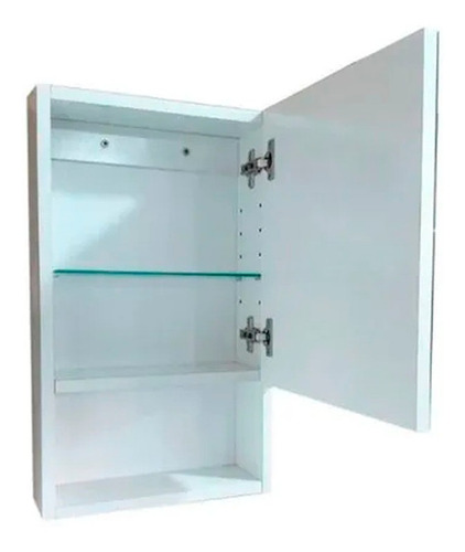Imagen 3 de 8 de Botiquín Baño Amube Trento 30 X 50 Cm Blanco 1 Estante