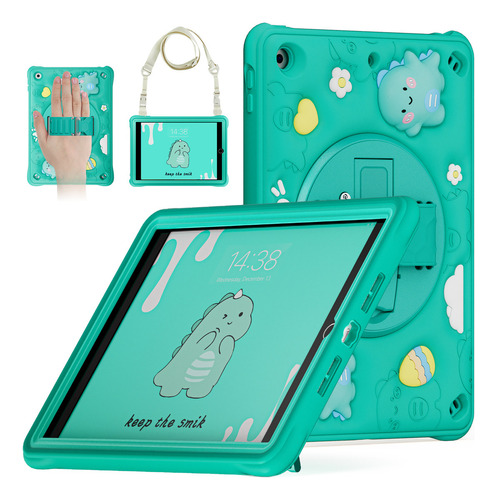 Funda Híbrida Giratoria 360 Con Dibujos Animados Para Ni?os
