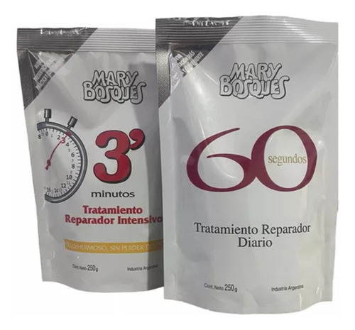 Kit Mary Bosques Express 3minutos + 60seg Doypack  2ux250g