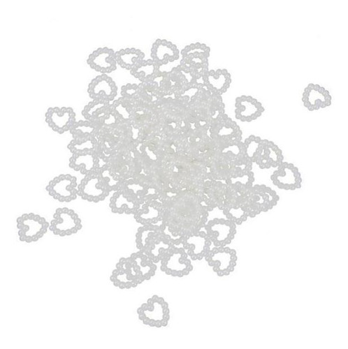 7x 100pcs Faux Pearl Heart Flatback Beads Cabochon