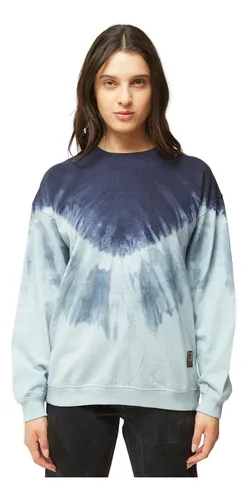 Polerón Crew Neck Tie Dye Orgánico Negro Wild Lama
