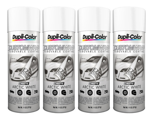 Paq 4 Pinturas Color Blanco Artico Mate Para Auto En Spray 