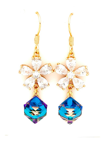 Aretes Mujer Swarovski Elements Autentico Arracadas Elegante