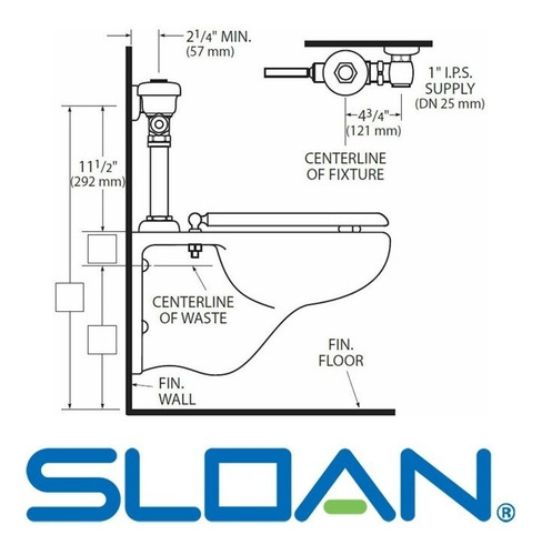 Imagen 2 de 2 de Fluxometro Para Poceta Wc Marca Sloan Modelo Gem (original)