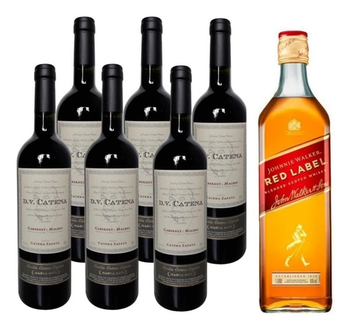 Vino Dv Catena Cab- Malbec Caja X 6 + Whisky J. Walker Red 