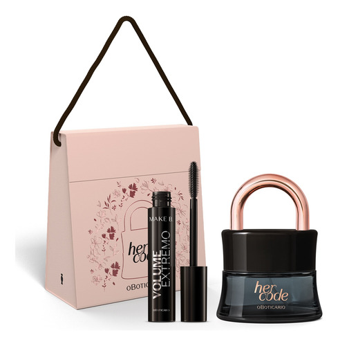 Kit Presente Her Code: Eau De Parfum 50ml + Máscara De Cílios 10ml + Caixa De Presente