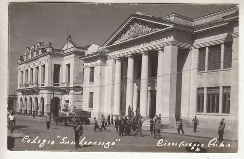 Antigua Postal Colegio San Lorenzo De Cienfuegos Cuba Raro