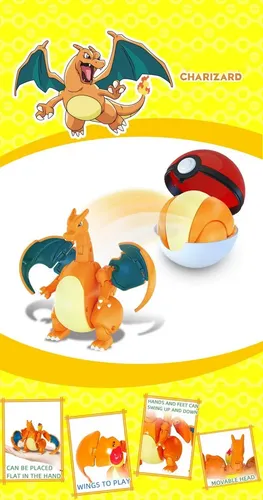 Figura Transformable Charizard Con Pokebola Pokémon | Cuotas sin interés