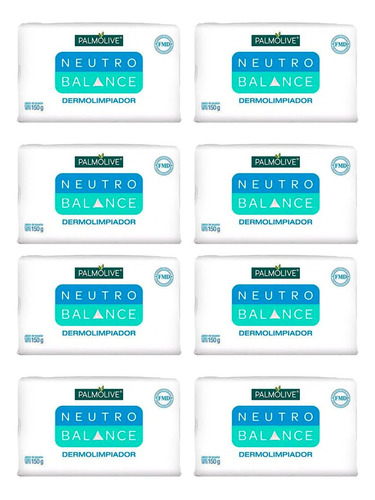 Kit De 8 Jabon Palmolive Neutro Balance Dermolimpiador 150gr