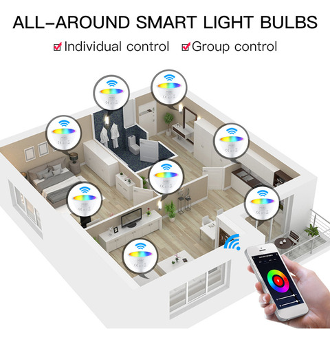 Bombilla Inteligente Wi-fi Gu10 Rgb Que Cambia De Color
