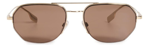 Burberry Henry Be Gafas De Sol De Moda De Metal Dorado Lente