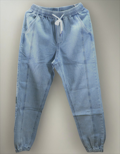 Pantalón Denim Para Hombre Jogger Elástico Algodón Casual