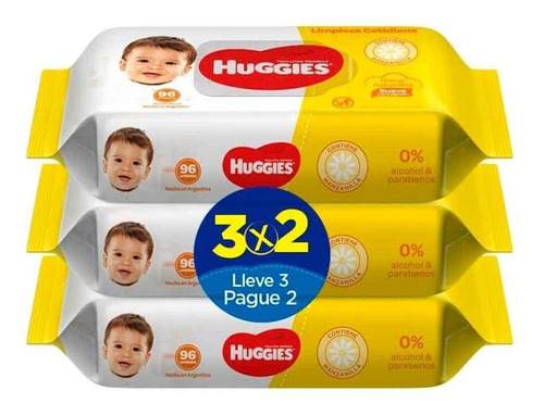 Toallitas Húmedas Huggies Pack 3x2 288 Unidades