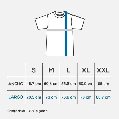 Que talla es la 40 en playera de hombre sale