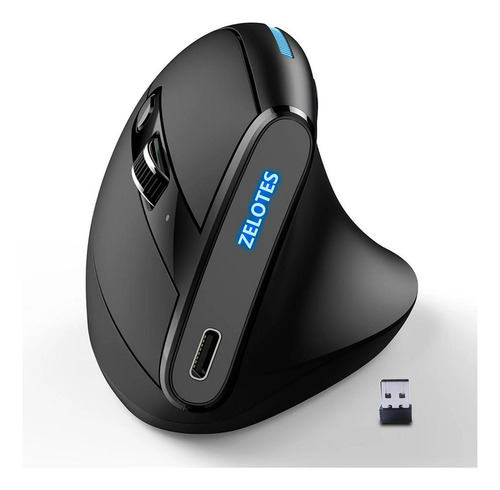 Mouse Gamer Vertical Inalambrico Recargable Zelotes F36a Dpi