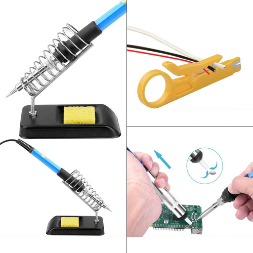 Kit Eléctrico Cautín 60w Regulable 17 Accesorios