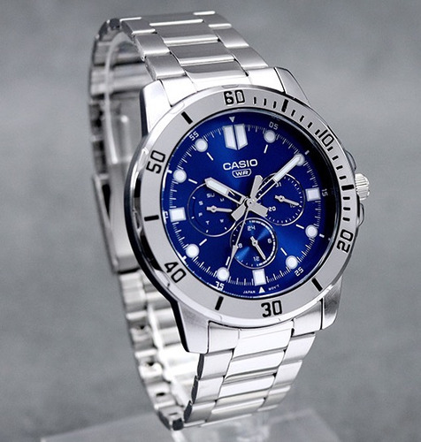 Reloj Casio Mtp-vd300d Hombre Tres Indicadores Acero Inoxi.