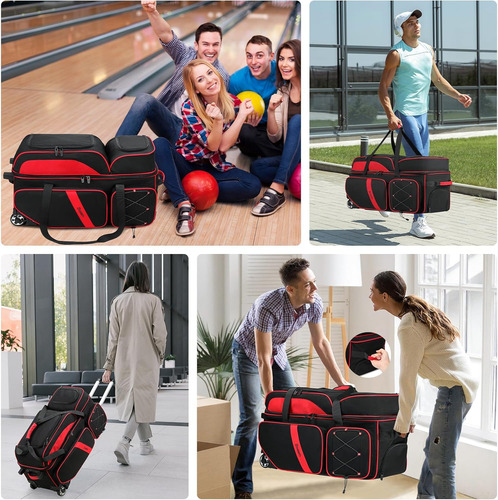 Bolsa C/ Llantas P/ 3 Bola Boliche Flextro Tour Y Accesorios