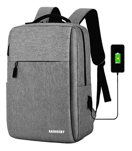 Mochila Urbana Porta Laptop Con Cable De Carga Usb 35l