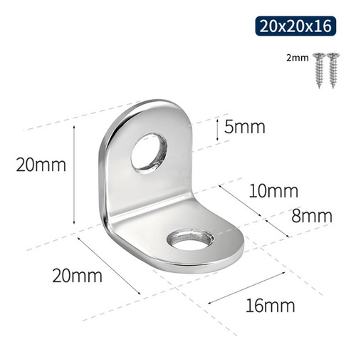 Nihay Soporte De De Soporte De Ángulo De 20 Mm X 20 Mm X 16