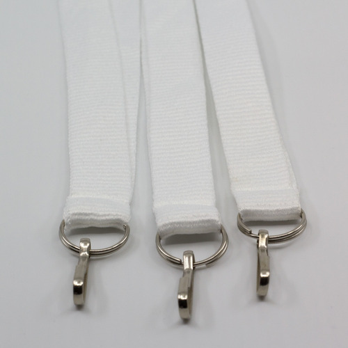 Imagen 2 de 7 de Cintas Lanyards Blancas 20mm Para Sublimar Alta Calidad Mosqueton Simple X 50u