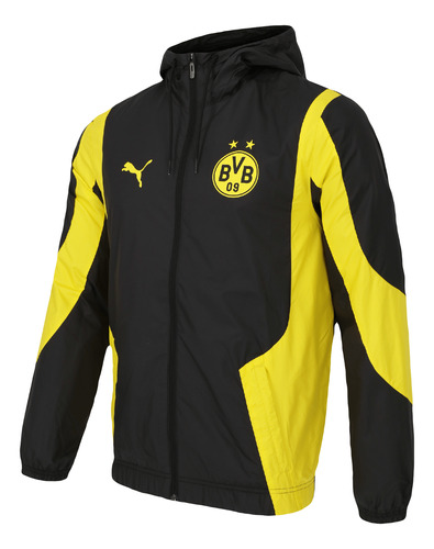 Chamarra Puma Futbol Borussia Dortmund Prematch Hombre Negro