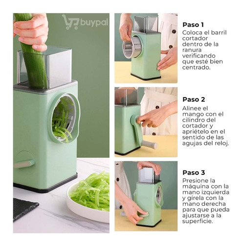 Imagen 5 de 7 de Picador Rayador Cortador Verdura Vegetales Queso 3 En 1