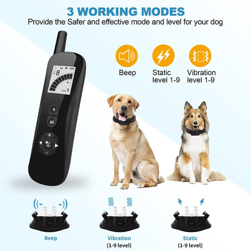 Collar De Entrenamiento Perros Lcd Grande E Impermeable Ip67