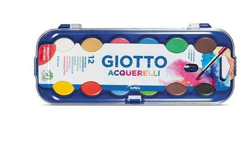 Acuarelas Giotto X 12 Colores Con Estuche Rígido + Pincel 