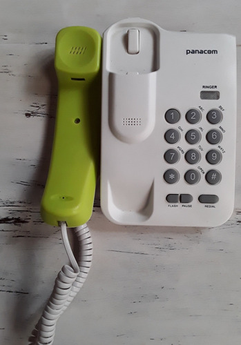 Teléfono Fijo Panacom Pa 7400 Blanco/ Verde