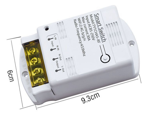 Módulo De Relé Tuya Wifi 30a, 85-250 V, Diy, 433 Mhz, Rf Con