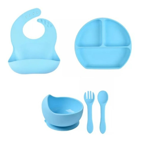 Set De Alimentación Silicona Platos Bebe- Niños