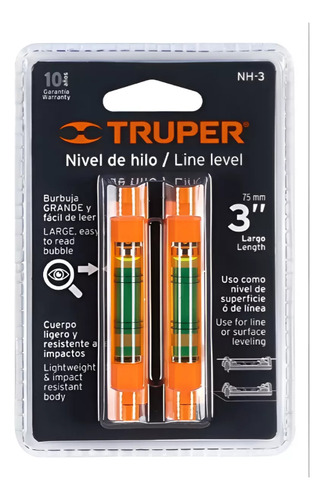 Nivel Truper De 3 Para Cuerda Set 2 Piezas Truper Nh-3