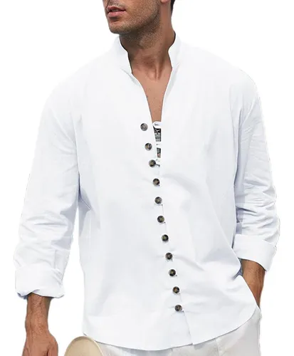 Camisa lino hombre slim fit hotsell