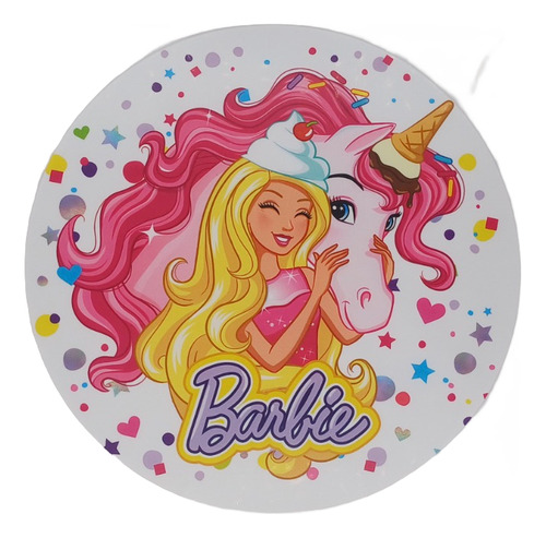 Parche Princesa Rosa Abraza Unicornio 5pzas 19x19cm Mp1025 Blanco