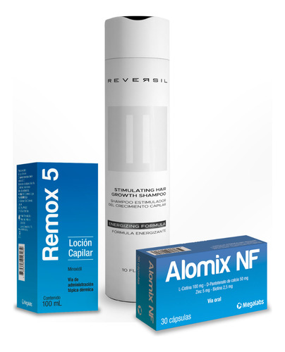 Pack Anti Caída + Shampoo Reversil® | Minoxidil 5% & Alomix