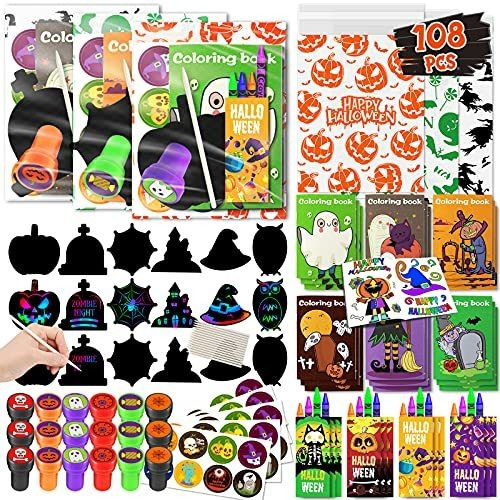 108 Pcs 18 Pack Surtido De Halloween Art And Craft 8nfjv