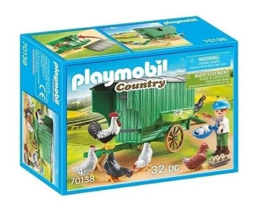 Playmobil 70138 Gallinero Con Ruedas 32 Piezas Country