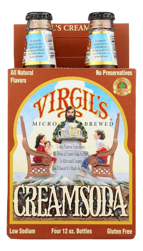 , Crema De Soda, 12 Oz Líquidas, Paquete De 4