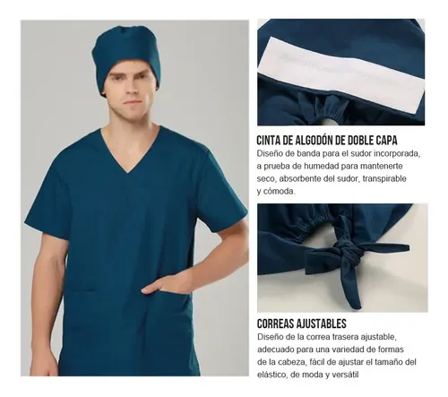 Produktbild von MEXRUMI OP-Haube – Dunkelblau, Einheitsgröße, Atmungsaktiv, Polyester-Baumwolle, Für Ärzte & Pflegepersonal