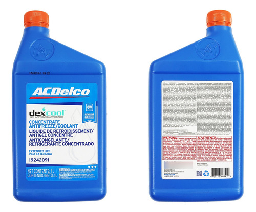 Anticongelante Dexcool Naranja Concentrado Acdelco Gm 1 L Naranja