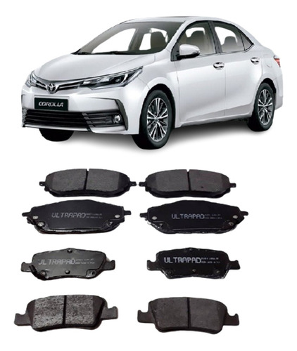 Kit Pastillas De Freno X 4 Ruedas Toyota Corolla Año 2019