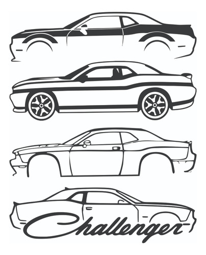 Cuadro Decorativo. Dodge Challenger. Láser Chapa Sin Pintar.