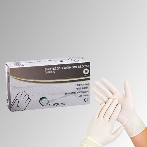 Guantes De Examinacion De Latex - Pack X5 **el Mejor Precio* Beige M