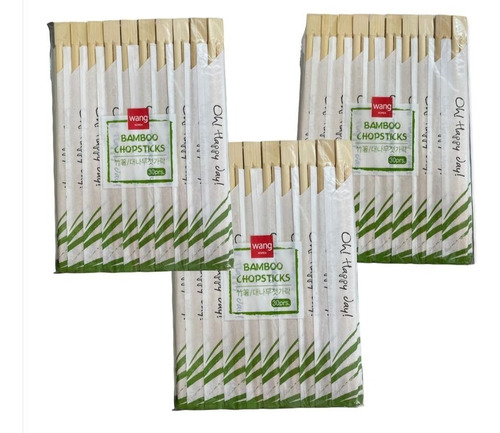 Palillos Bambu Comida Japonesa 3 Paquetes 30 Pares Wang