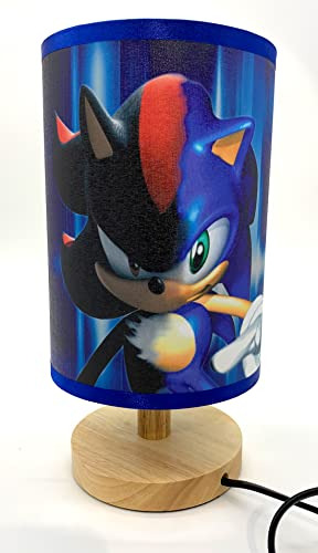 Lámpara De Mesa Super Sonic Con Base De Madera, Decoración D